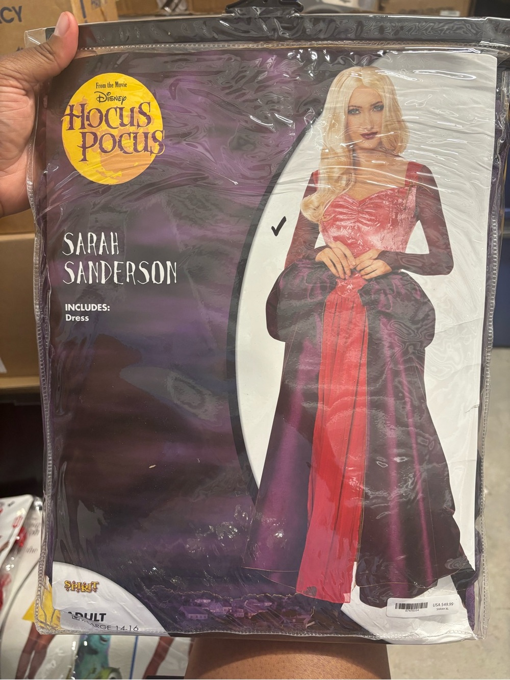 Adult Women’s XL Sarah Sanderson Costume - Hocus Pocus